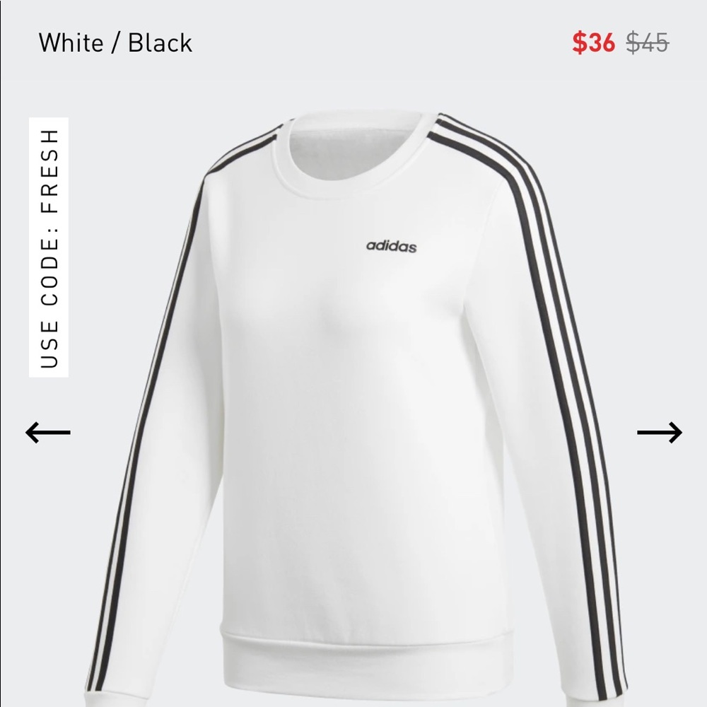 Adidas white pullover